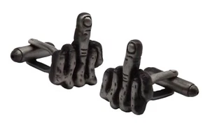 Rude Funny, flip the bird, middle finger Gift Cuff Links by CUFFLINKS DIRECT - Picture 1 of 11