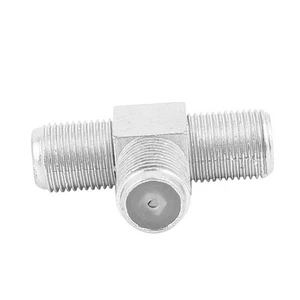 2 Pcs F Type Female to Female T-Shaped 3 Way Splitter RF TV Adapter - Zdjęcie 1 z 1