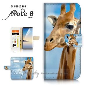 ( For Samsung Note 8 ) Wallet Case Cover P21127 Giraffe