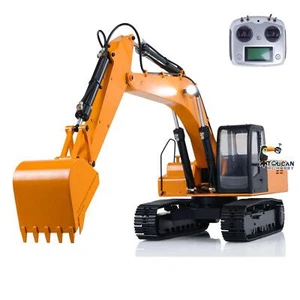 RC Hydraulic Metal Excavator JDModel Painted 1/12 Assembled Tracks Lights Radio - Picture 1 of 12