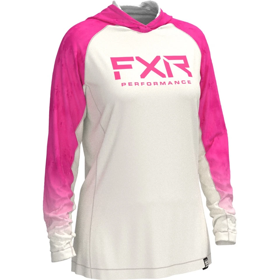 Pullover con capucha FXR Attack UPF 21 rosa hueso/eléctrico XS Foto 1 de 1