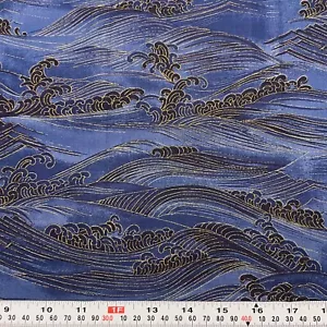 Kessler Design Andover Fabrics Metallic Waves Cotton Fabric Remnant 10" x 42" - Picture 1 of 2