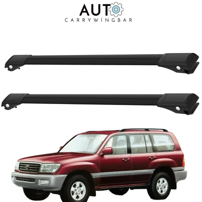 Roof Rack Cross Bars for Toyota Land Cruiser J100/Amazon 1998-2007 Black 2Pcs - Image 1 of 4