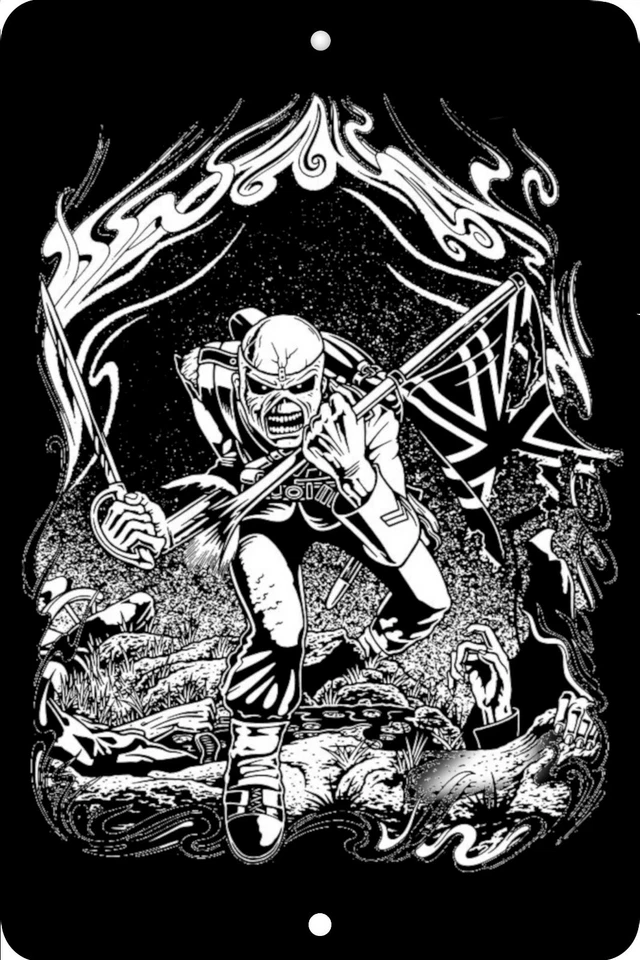 Iron Maiden, день рождения, домашний знак, домашний декор металлический алюминий, США, черный - Изображение 1 из 1