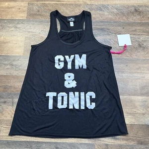 Camiseta KATYDID Tanque Sin Mangas Negra "Gimnasio y Tónico" Divertida Nueva Con Etiquetas Nueva Con Etiquetas - Imagen 1 de 17