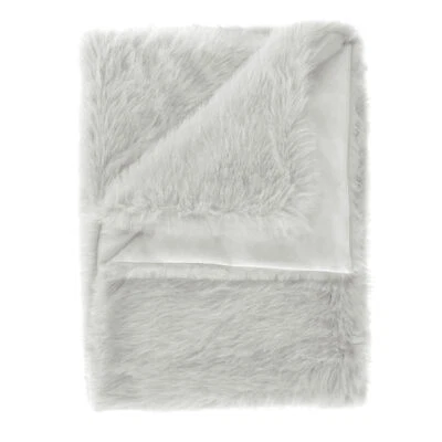 Heckett Lane Perle Felldecke Kuscheldecke Zotteldecke Plaid 140x200 Silver Grey - Bild 1 von 3