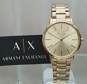ARMANI EXCHANGE Mens Watch Gold Plated Easy to read. Lightweight Boxed a8 - Picture 1 of 12