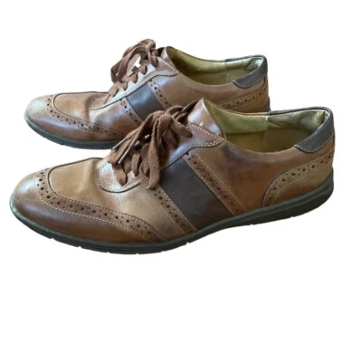 Zapato Oxford informal Sandro Moscoloni de cuero marrón punta de ala brogue con cordones talla 12 Foto 1 de 4