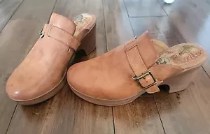 Zoccoli donna Born BOC con fibbia marrone tacco legno taglia 11 boho nuovi - Foto 1 di 7