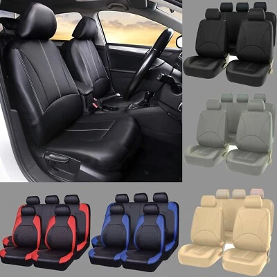 Juego completo de 5 fundas de asientos protectores delanteros traseros de cuero impermeable para coche Chevrolet Foto 1 de 4
