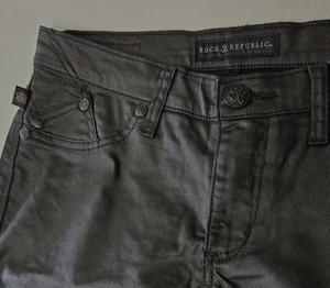 Pantalones de mezclilla para mujer ROCK & REPUBLIC Kashmiere de pierna ajustada talla 12M negro azabache - Imagen 1 de 12