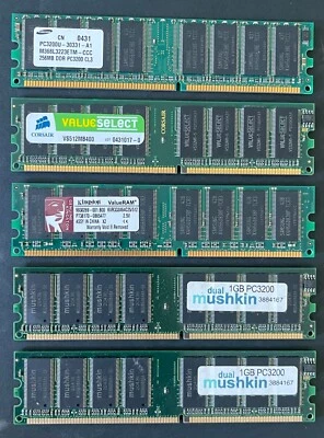 Memoria RAM Mushkin Samsung Corsair LOTE MIXTO de 5 escritorio vintage Foto 1 de 4