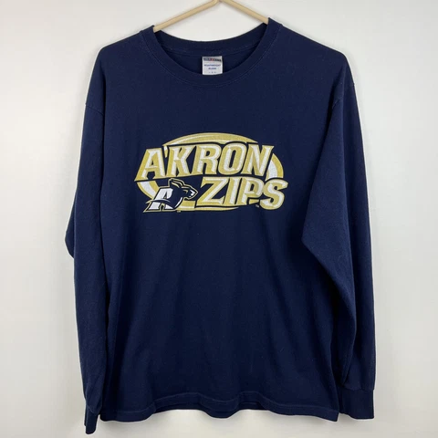 Akron Zips Longsleeve Tshirt University Of Akron Zips Blue Adult Lrg Cover