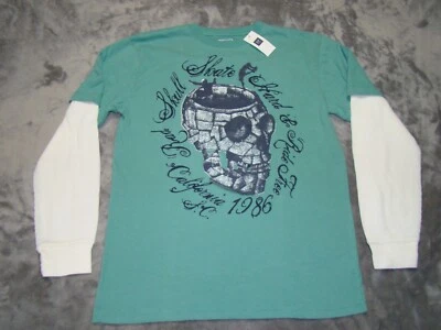 NWT Gap Kids Boys Size 12 Bad Skull Skate California Long Sleeve Shirt - Image 1 of 4
