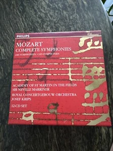 *RARE* Mozart Complete Symphonies - Josef KRIPS & Neville MARRINER - 12xCDs - Foto 1 di 3