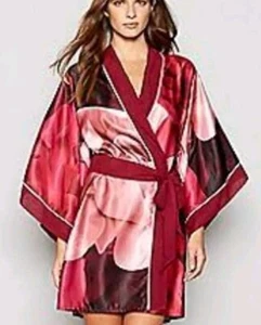 Ted Baker Satin Porcelain Rose Kimono Robe Dressing Gown Size 12-14 - Picture 1 of 4