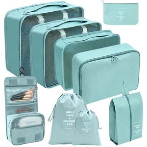 Packing Cubes 9 Set,Travel Packing Organizers with Large Toiletries Bag,Clothes - Picture 1 of 7