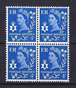 Northern Ireland 1968 Sc# 7 Queen Elizabeth Flex Ulster GB 4p ultra block 4 MNH - Picture 1 of 1