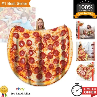Unique Pizza Pattern Blanket - 300GSM Soft Throw for Camping, Napping, and Fun - Image 1 of 4