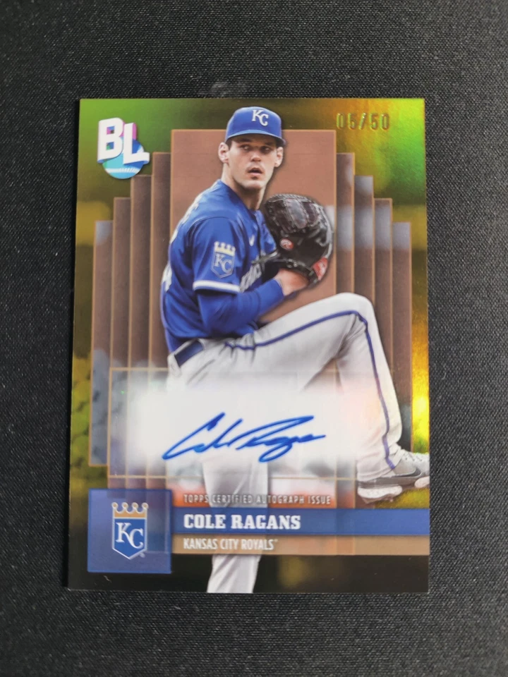 2024 Big League COLE RAGANS Auto BLA-CR Gold 05/50 Kansas City Royals  - Image 1 of 4