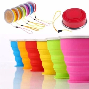 3-Pack Silicone Retractable Water Cup Travel Camping Outdoor Collapsible Cups - Picture 1 of 9