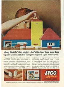 LEGO SYSTEM STEINE von SAMSONITE ORIGINALANZEIGE von 1961 - Bild 1 von 1