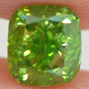 Cushion Shape Diamond Fancy Green Color VS2 Loose Certified Enhanced 1.23 Carat - Picture 1 of 10