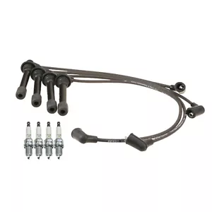 Denso Wire Set and NGK 4 V-Power Spark Plugs Kit For Acura Dodge Jeep Mazda - Picture 1 of 1