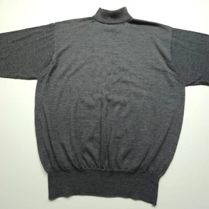 VTG Pendleton Mens Sweater Large Gray Basic Virgin Wool Merino Tight Knit 90s L - Picture 1 of 18