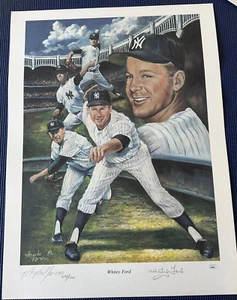 Whitey Ford New York Yankees Limited Edition Lithograph JSA Authentic #MM48807 - Picture 1 of 2