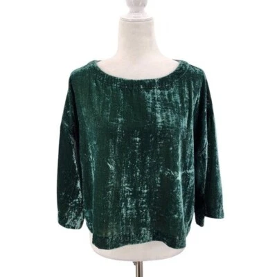 Кексы и кашемир женщин маленький верхний измельченный бархат зеленый блузка богемное вечеринки - Изображение 1 из 4