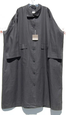 NWT Eskandar Size (1) DARK BROWN 50" Long Rain Coat  w/ Pockets - Image 1 of 4