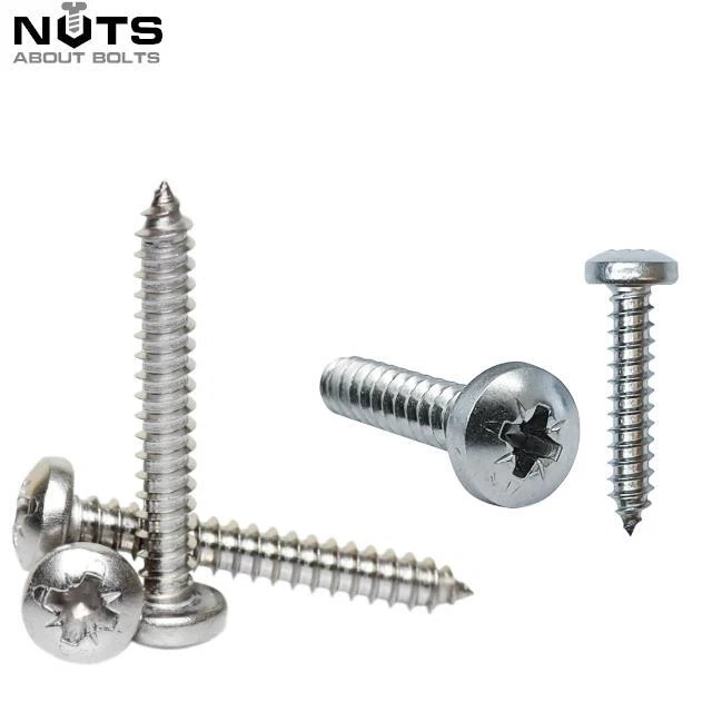 NUTS ABOUT BOLTS POZI PAN HEAD A2 STAINLESS STEEL SELF TAPPING SCREWS TAPPERS No. 2 4 6 8 10 12
