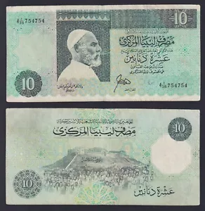Banconota Libia 10 dinars 1989 P.-56 BB/VF - Imagen 1 de 1
