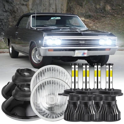 For BMW 325i 528i 535i E30 4PCS 5-3/4 5.75" LED Headlights Combo Lights Upgrade - Изображение 1 из 4