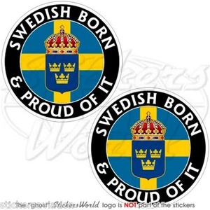 SVEZIA Svedese Nato & Fiero SVERIGE Adesivi in Vinile 75mm (3") Stickers, x2 - Picture 1 of 1