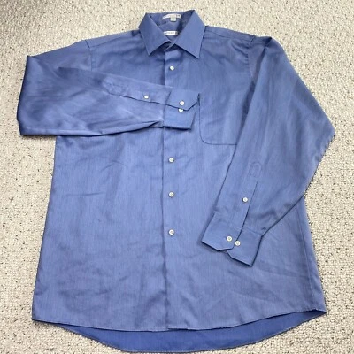 Geoffrey Beene Mens Dress Shirt sz L sz 16 Light Blue Point Collar Barrel Cuff - Image 1 of 4