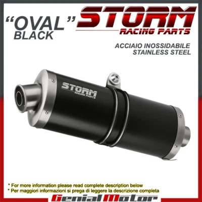Exhaust Storm by Mivv Muffler Oval Nero Steel for Suzuki Gsx-r 600 2001 01 Foto 1 de 3