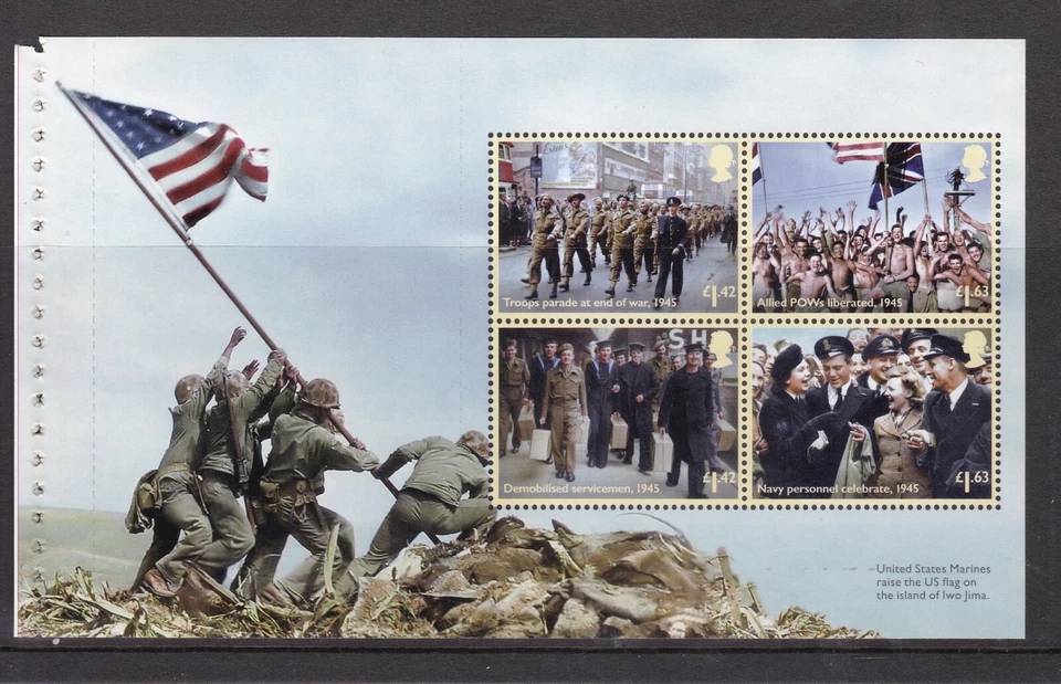 PANE 3 GB  MNH MINT Stamp END OF THE SECOND WORLD WAR Prestige Pane ex DY34 2020 - Image 1 of 1