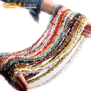 Natural Gemstone Freeform Chips Gravel Beads For Jewelry Making Strands 5-8mm - Picture 1 of 254