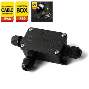 3 Way Outdoor Junction Box Waterproof IP65 Cable Connector Pack 240V UK Mains - Picture 1 of 18
