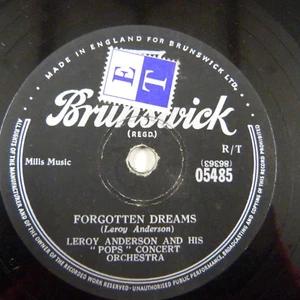 78rpm LEROY ANDERSON forgotten dreams / the last rose of the summer BRUNSWICK - Picture 1 of 2