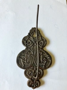 VTG Cast Iron Ornate Spike Hook Wall Paper Note Holder - Picture 1 of 5