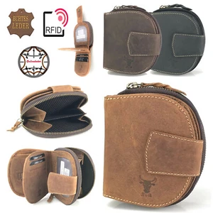 Geldbörse RFID Büffelleder Hufeisen Damen Portemonnaie Halbrund Leder Portmonee - Bild 1 von 10