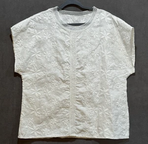 Camicetta XXL Pullover Ricamato Giardino Casetta Fata Vecchi Soldi Tranquillo Lusso - Foto 1 di 10