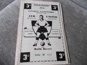 60-61 Ayr United v Raith Rovers Scottish league cup * MINT CONDITION - Picture 1 of 3