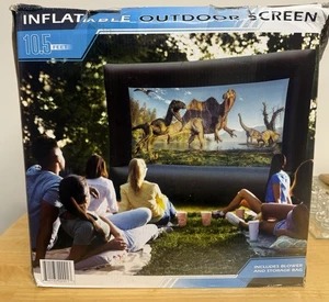 Inflatable 10.5 foot Outdoor Movie Screen, w/ Blower, Stakes and Tethers (BH) - Picture 1 of 2