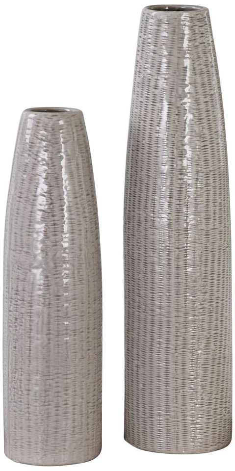 Uttermost Sara Pale Taupe 2-Piece Ceramic Vase Set - Image 1 of 1