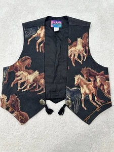 Vintage Aurora Clothing Western Horse Tapestry Vest USA Made Medium - Picture 1 of 20
