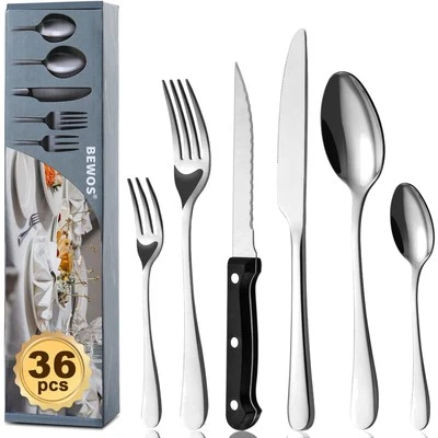 Besteckset 36 Teile für 6 Personen Edelstahl Hochglanz Spülmaschinenfest - Bild 1 von 2